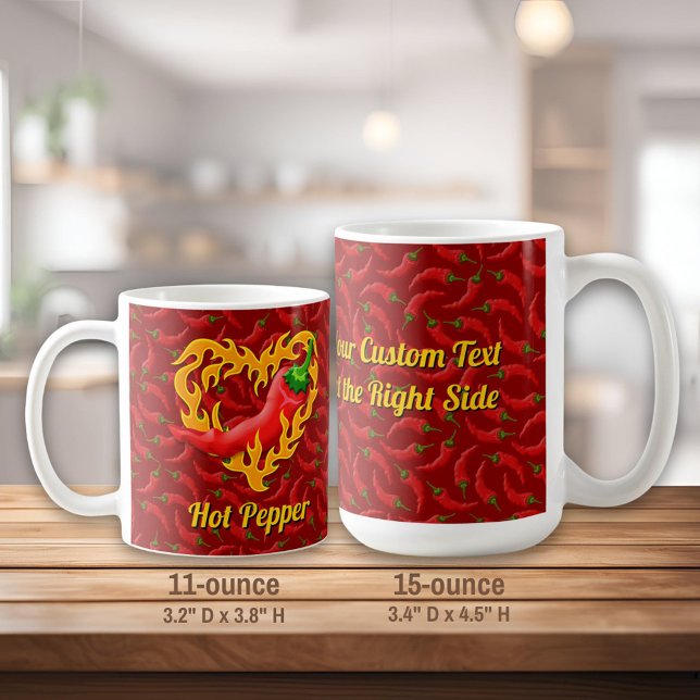 Chili Pepper med Flame Heart Coffee Mugg (Skapare uppladdad)