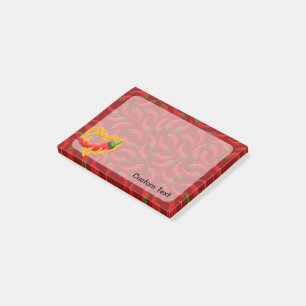 Chili Pepper med Flame Heart Post-it Block