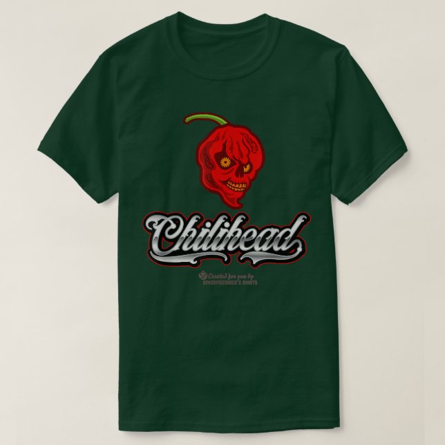 Chili Pepper Merch Design Chilihead Grinning Chili T Shirt (Design framsida)