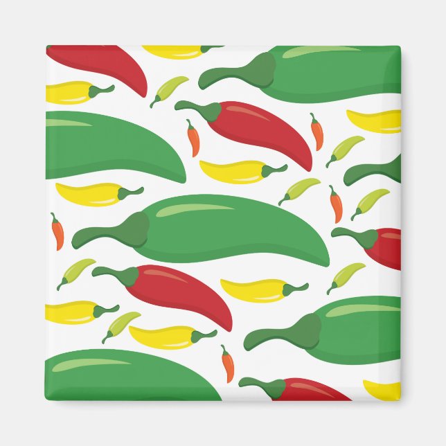 Chili pepper mönster magnet (Framsidan)