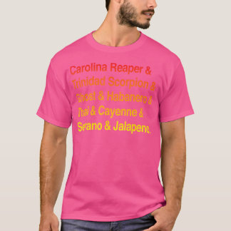 Chili Pepper Namn Hett List Types T Shirt