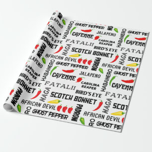 Chili Pepper Namn Mönster Jamaican Cooking Presentpapper