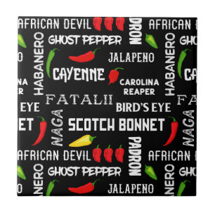 Chili Pepper Namn Spicy Food Kakelplatta