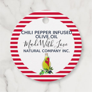 Chili Pepper Olive oil homemade products label Gåvor Etiketter