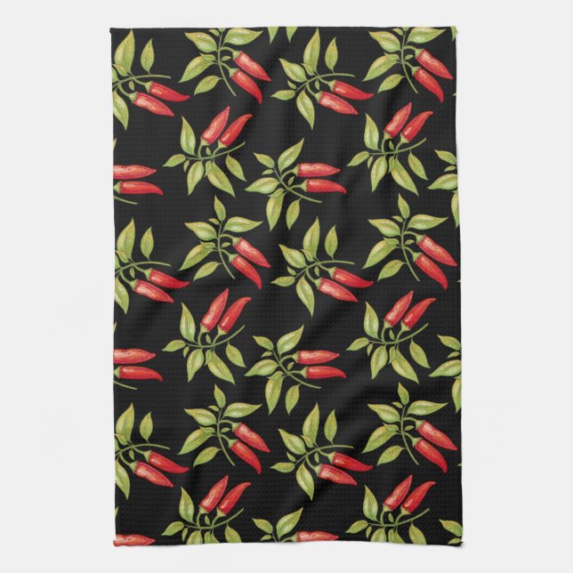 Chili Pepper Plant Kitchen Towel Kökshandduk (Vertikal)