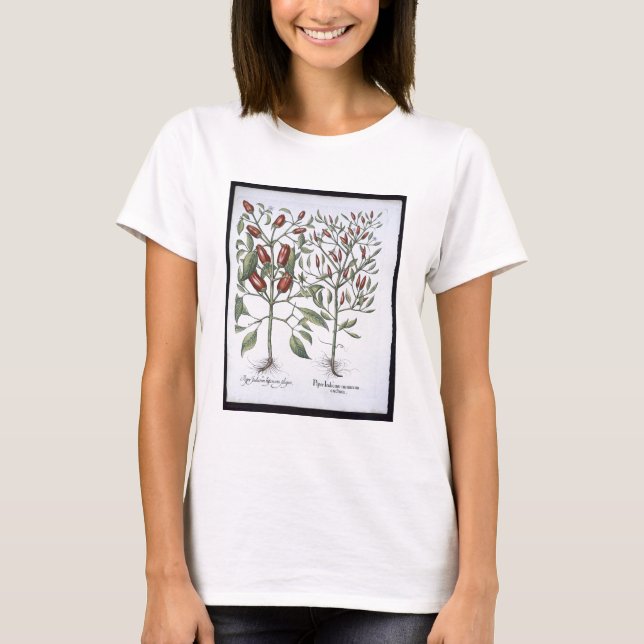 Chili Pepper-plantor från Hortus Eystettensi Tee (Framsida)