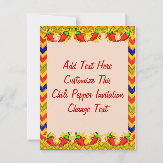 Chili Pepper Ram 2, lägg till text Inbjudningar (Framsida)