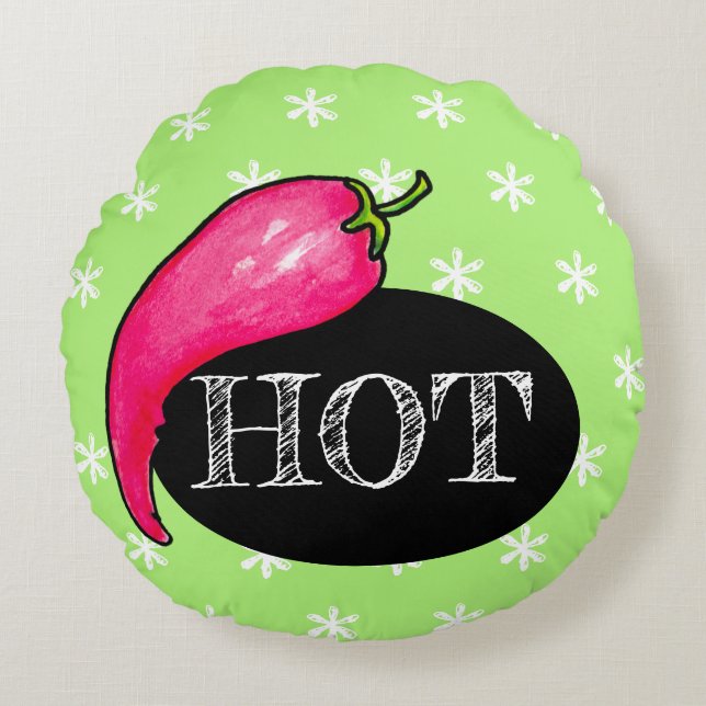 Chili pepper rund kudde (Framsidan)
