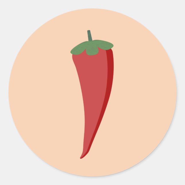Chili Pepper Runt Klistermärke (Framsida)