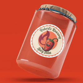 Chili Pepper Spicy Salsa Classic Round Sticker Runt Klistermärke