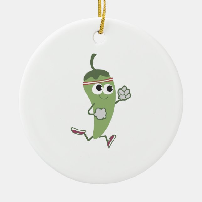 Chili Pepper Springer Julgransprydnad Keramik (Framsidan)