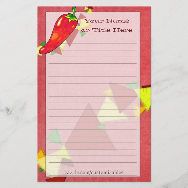 Chili Pepper Stationery Brevpapper (Framsida)
