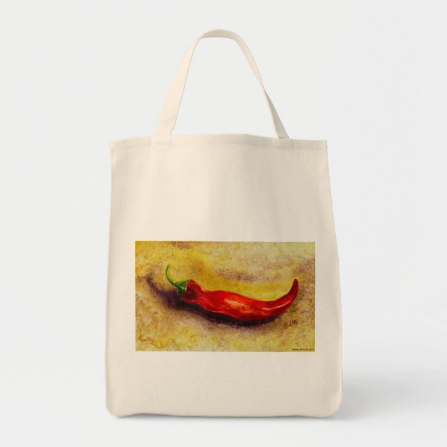 Chili Pepper Tote Bag Tygkasse (Framsidan)