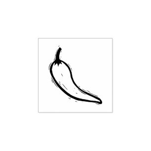 Chili Pepper Vegetable Cooking Rustic Linocut Stämpel