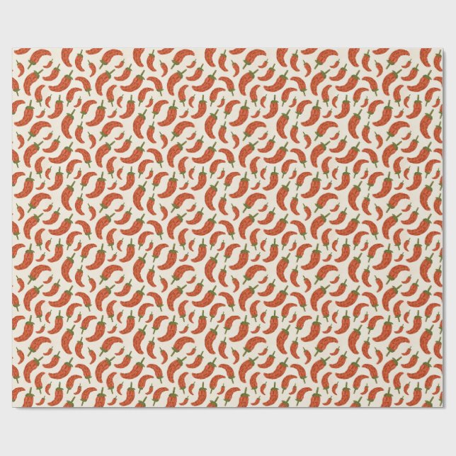 Chili Pepper Watercolor Gift Wrap Presentpapper (Platt)