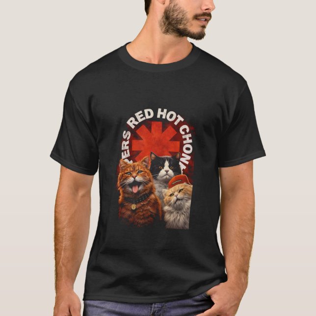 Chili Peppers Cat Parody Poster, Funk Rock T Shirt (Framsida)