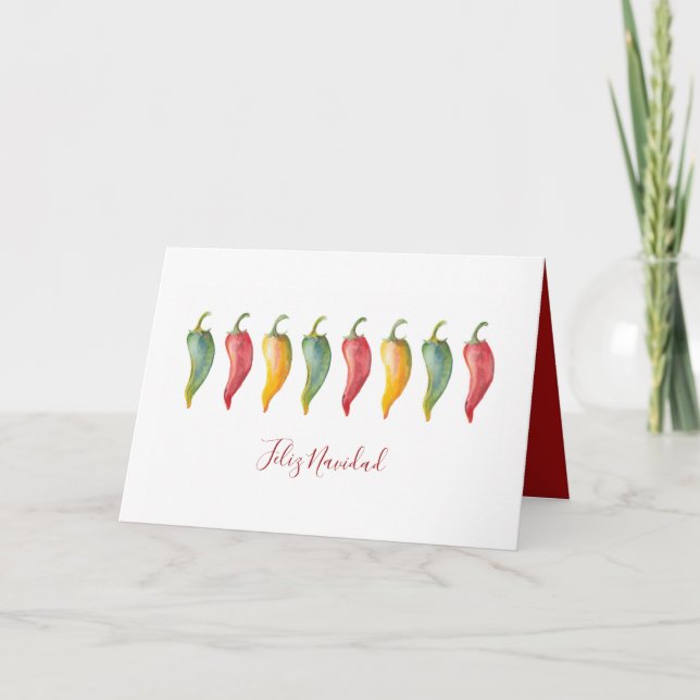 Chili Peppers Feliz Navidad Högtidskort Helgkort (Framsida)