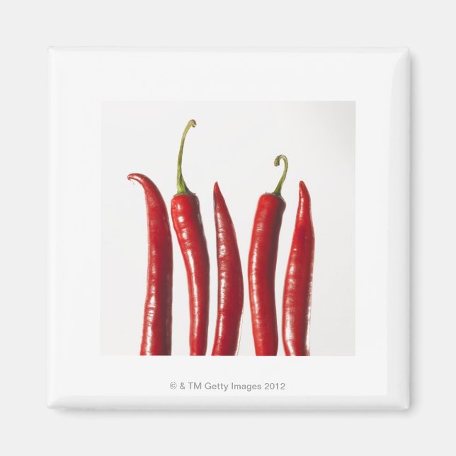 Chili Peppers i en rad Magnet (Framsidan)