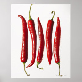 Chili Peppers i en rad Poster