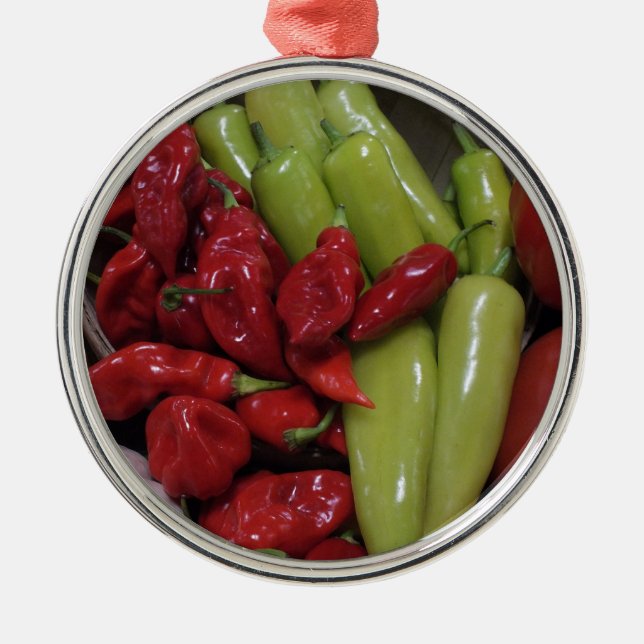 Chili Peppers Julgransprydnad Metall (Framsidan)