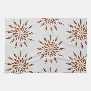 Chili Peppers Mandala Botanical Anpassningsbar Kökshandduk