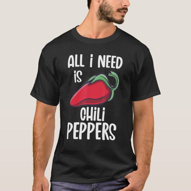 Chili Peppers Red Hett Spicy Pepper Eat Mexican Fo T Shirt (Framsida)