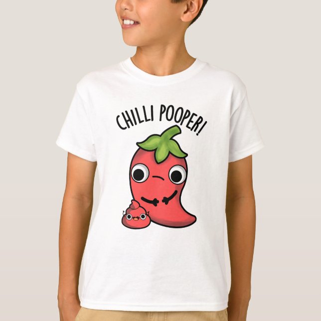 Chili Poooper Funny Pepper Pun T Shirt (Framsida)