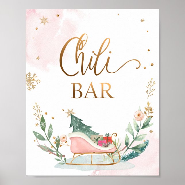 Chili Pub Food Sleight Winter Girl Birthday Poster (Framsidan)