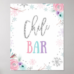 Chili Pub Food Winter Onederland Girl Birthday Poster