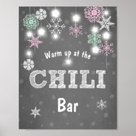 Chili Pub skriver under Rosa Mint Winter snöflingo Poster