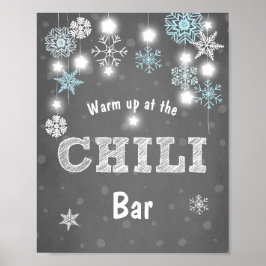 Chili Pub undertecknar Blue Winter snöflingor Chil Poster