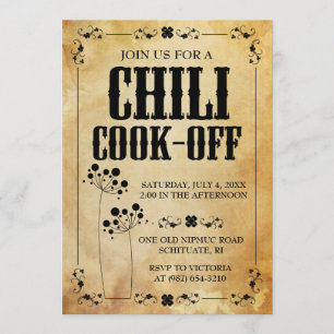 Chili Tävling inbjudningar ~ Chili Cookout Inbjuda
