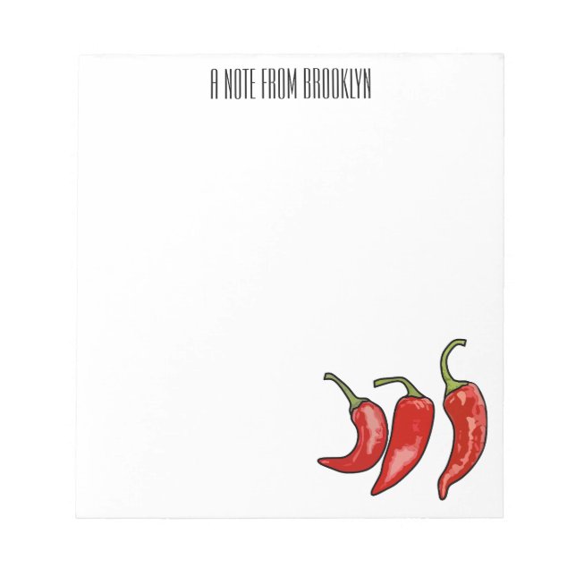 Chili tecknad illustration anteckningsblock (Framsida)