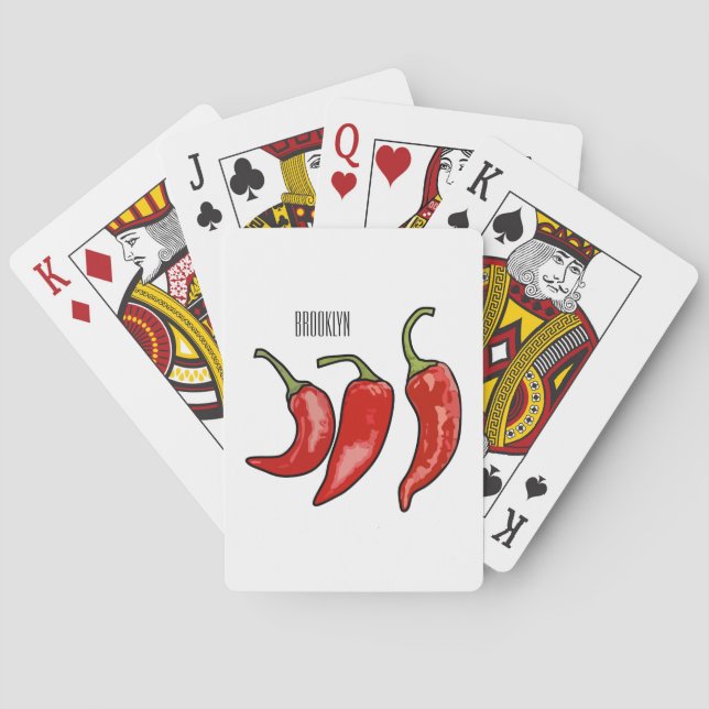 Chili tecknad illustration casinokort (Baksidan)