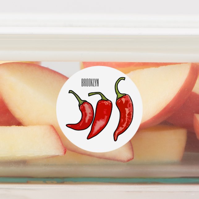 Chili tecknad illustration klistermärke (Påsatt)