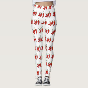 Chili tecknad illustration leggings