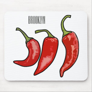 Chili tecknad illustration musmatta