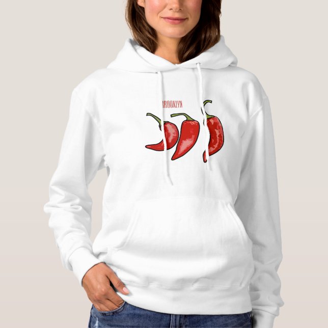 Chili tecknad illustration t shirt (Framsida)