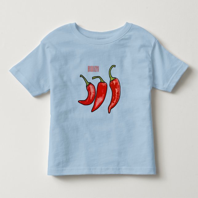Chili tecknad illustration t shirt (Framsida)