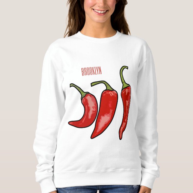 Chili tecknad illustration t shirt (Framsida)