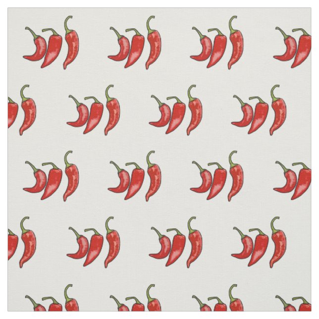 Chili tecknad illustration tyg (Provkarta)