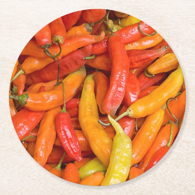 Chili Underlägg Papper Rund (Framsidan)