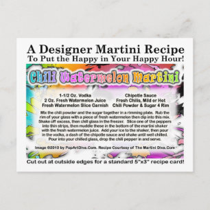 Chili Watermelon Martini Recipe Postcard Vykort