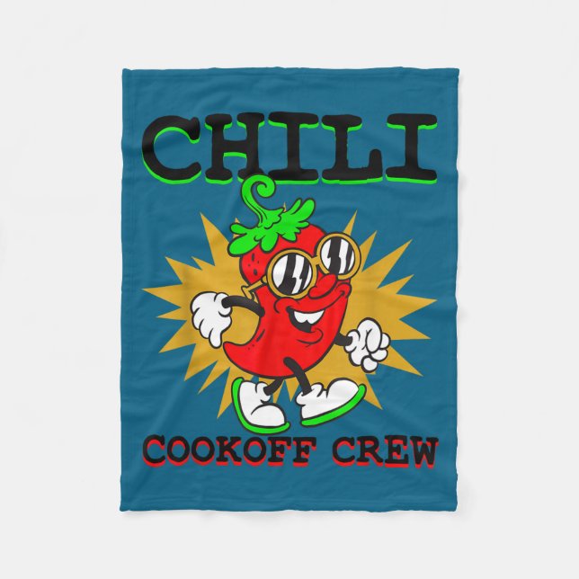 Chilicookoff-crew chilipeppar matlagning fleecefilt (Framsidan)
