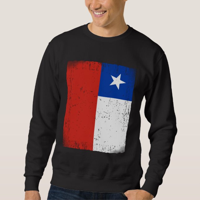 Chiliens flagga Chile  1 Lång Ärmad Tröja (Framsida)