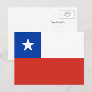 Chiliens flagga, Flagga av Chile Vykort