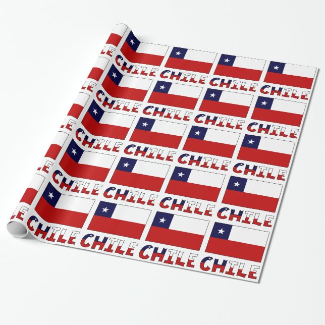 Chiliens flagga och Chile Presentpapper (Utrullad)