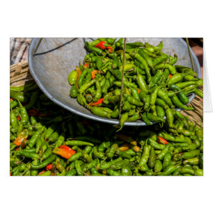 Chilies Till Salu På Marknad Hälsningskort