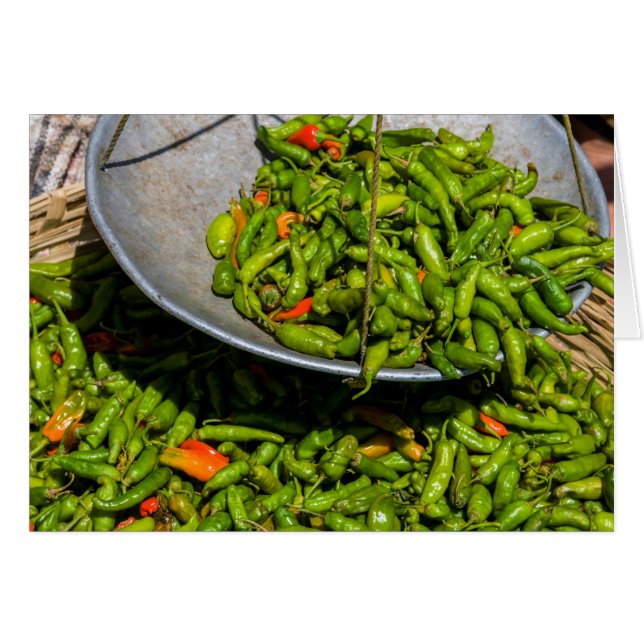 Chilies Till Salu På Marknad Hälsningskort (Framsidan Horizontal)
