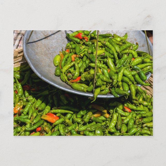 Chilies Till Salu På Marknad Vykort (Framsida)